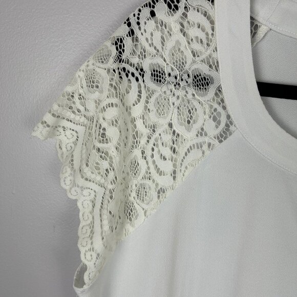 Torrid Studio Knit Short Lace Sleeve Top 1X White - Picture 6 of 11